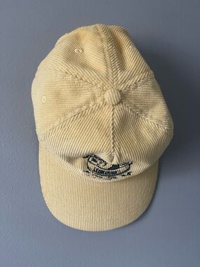 Aime Leon Dore Pale Yellow Corduroy Cap with Navy Embroidered Logo